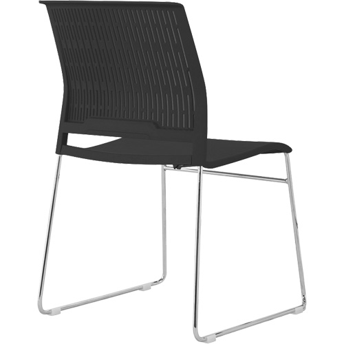 Stacking Chairs, Polypropylene, 32-3/8" High, 250 lbs. Capacity, Black Pryde Industrial Inc.