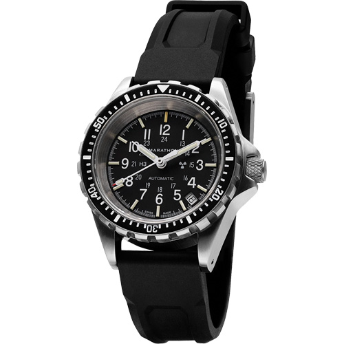 Montre Steel Navigator avec date sur ensemble bracelet en caoutchouc noir de trois morceaux, Num&eacute;rique, &agrave; piles, 36 mm, Noir Pryde Industrial Inc.