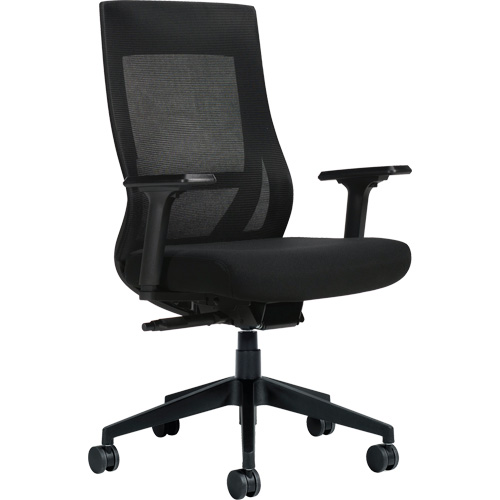 Chaise &agrave; dossier moyen avec m&eacute;canisme &agrave; basculement synchronis&eacute; &agrave; d&eacute;tection de poids , Mailles, Noir Pryde Industrial Inc.