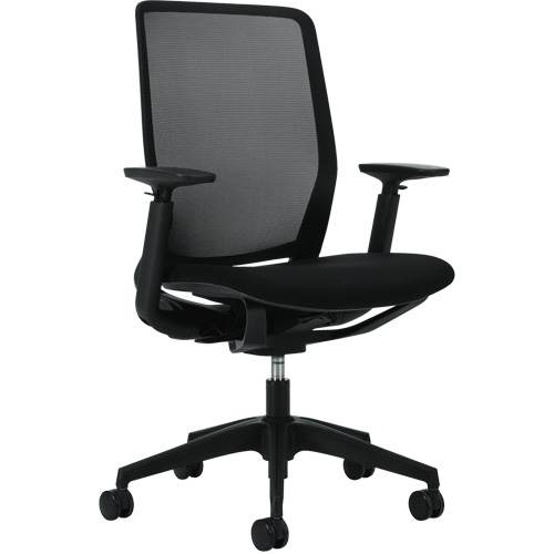 Chaise &agrave; dossier haut avec basculement synchronis&eacute; robuste Kody, Mailles, Noir, Capacit&eacute; 300 lb Pryde Industrial Inc.