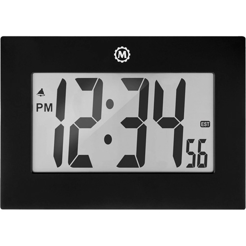 Horloge &agrave; grand cadre, Num&eacute;rique, &agrave; piles, 9" la x 1" p x 6,5" h, Noir Pryde Industrial Inc.
