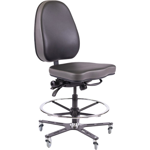 TF180 Ergonomic Industrial Chair, Mobile, Adjustable Height, 280 lbs. Capacity Pryde Industrial Inc.