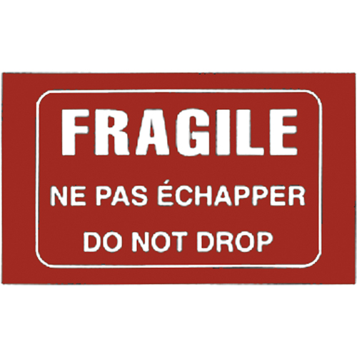 "Fragile" Bilingual Special Handling Labels, 5" L x 3" W, White on Red Pryde Industrial Inc.