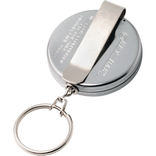 Original Series Retractable Keychain, Chrome, 24" Cable, Belt Clip Attachment Pryde Industrial Inc.