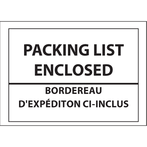 Packing List Envelopes, 4" L x 5" W, Backloading Style Pryde Industrial Inc.