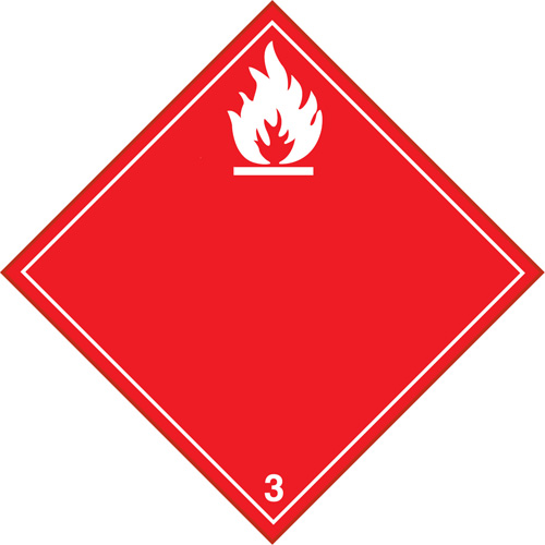 &eacute;tiquettes d'exp&eacute;dition TMD, Classe 3, Liquides inflammables, Vinyle Pryde Industrial Inc.