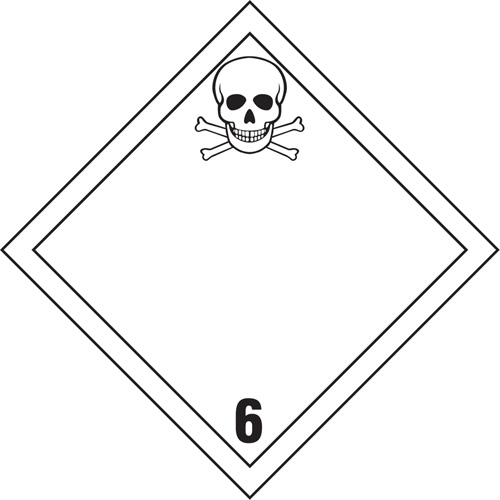 &eacute;tiquettes d'exp&eacute;dition TMD, Classe 6,1, Substances toxiques, Vinyle Pryde Industrial Inc.