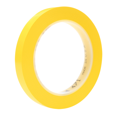 471 Vinyl Tape, 38 mm (1-1/2") W x 32.9 m (108') L, 5.3 mils, Yellow Pryde Industrial Inc.