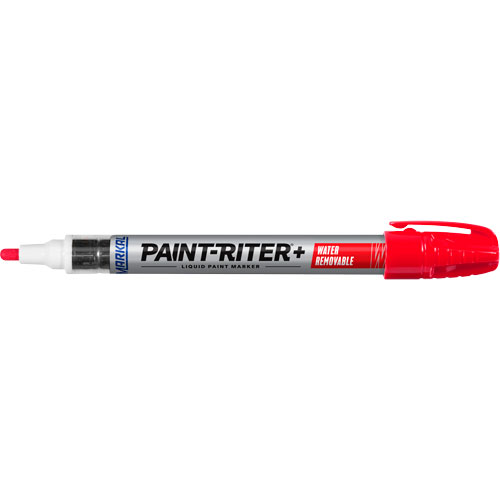 Marqueur &agrave; la peinture nettoyable &agrave; l'eau Paint-Riter+, Liquide, Rouge Pryde Industrial Inc.
