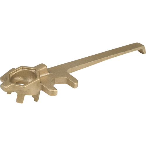 Deluxe Plug Wrenche, 1-1/4" Opening, 9" Handle, Non-sparking brass alloy Pryde Industrial Inc.