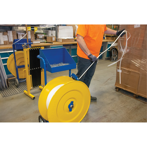 Strapping Dispenser, Polyester/Steel/Polypropylene Straps, 16"/8" Core Dia., 3"/8"/6" Roll Width Pryde Industrial Inc.