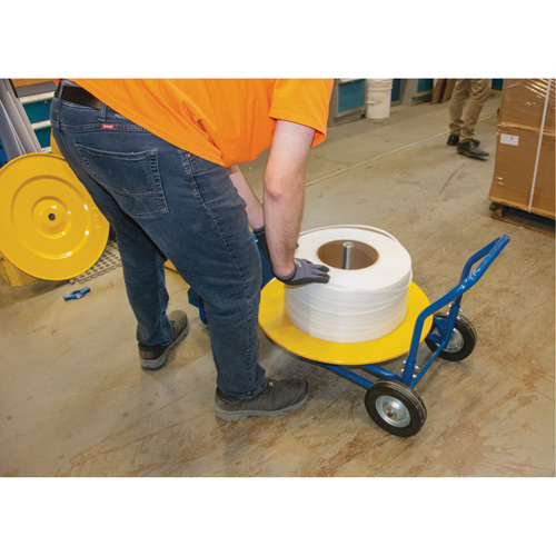 Strapping Dispenser, Polyester/Steel/Polypropylene Straps, 16"/8" Core Dia., 3"/8"/6" Roll Width Pryde Industrial Inc.