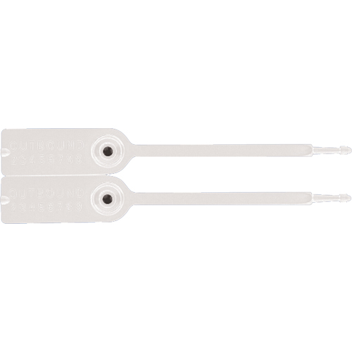 Gemini&reg; Tote Seals, 7-1/4", Plastic, Pull-Through Pryde Industrial Inc.