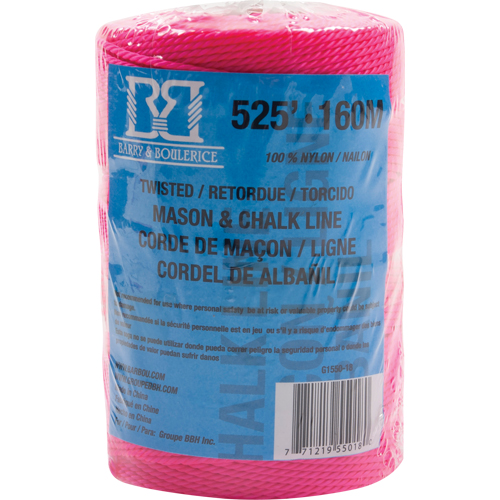 Corde pour maçon/ligne de craie, 525', Nylon Pryde Industrial Inc.
