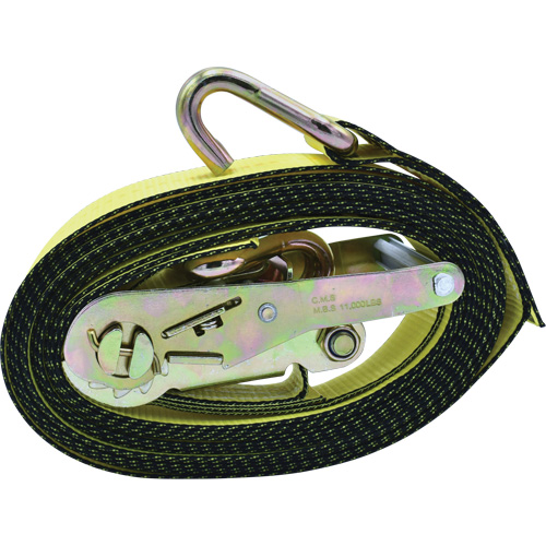 Ratchet Tie-Down, J-Hook, 2" W x 16' L, 10000 lbs. Working Load Limit Pryde Industrial Inc.