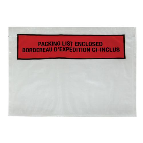 Packing List Envelope, 7" L x 5-1/2" W, Backloading Style Pryde Industrial Inc.