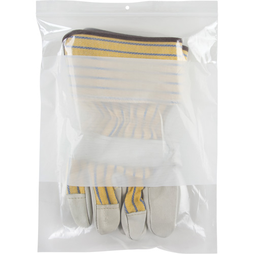 White Block Poly Bags, Reclosable, 12" x 9", 2 mils Pryde Industrial Inc.