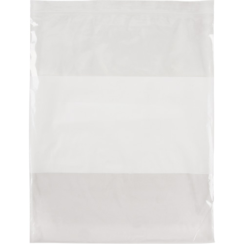Sacs en poly avec espace inscriptible blanc, Refermable, 15" x 12", 2 mils Pryde Industrial Inc.