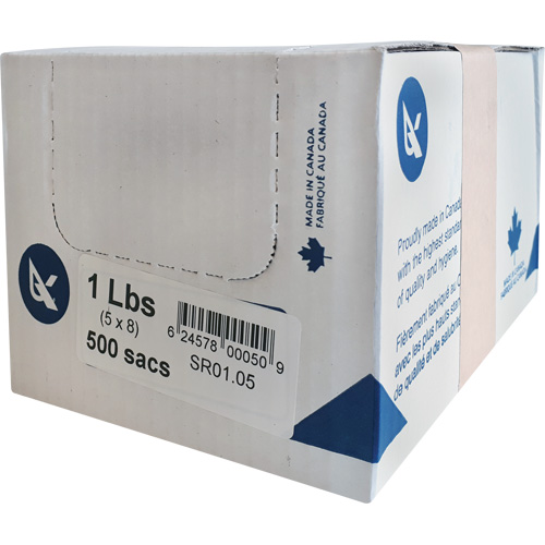 SR Series Food Packaging Bulk Pound Bags, Open Top, 11-1/2" x 5", 0.85 mil Pryde Industrial Inc.