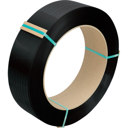 Feuillard, Polyester, 1/2" la x 5800' lo, Noir, Calibre Manuel Pryde Industrial Inc.