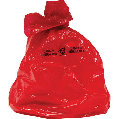 Sacs &agrave; d&eacute;chets, Biorisque, 38" lo x 30" la, 2 mils Pryde Industrial Inc.