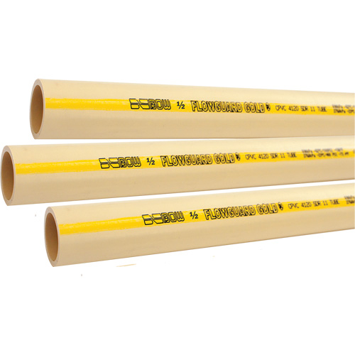Flowguard Gold&reg; Hot & Cold Water Pipe, CPVC, 20' L x 1.5" Dia. Pryde Industrial Inc.