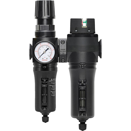 Manual Drain Filter, Regulator & Coalescing Filter with Metal Bowl Modulair 300, 1/4" NPT, 250 PSI, 5.1 fl. oz. Capacity Pryde Industrial Inc.