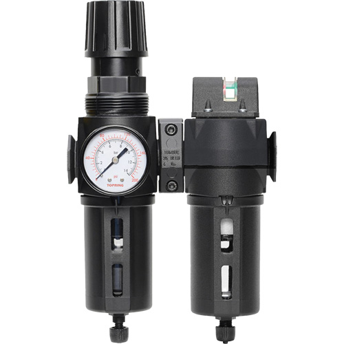 Filtre/d&eacute;tendeur & filtre coalescent Modulair 300 avec bol standard & drain manuel, 3/8" NPTF, 150 psi, Capacit&eacute; de 5,12 oz liq Pryde Industrial Inc.