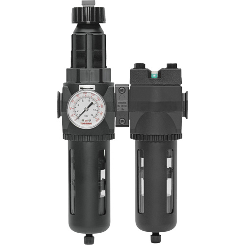 Filtre/d&eacute;tendeur & filtre coalescent Modulair 400 avec bol standard & drain manuel, 3/4" NPTF, 150 psi, Capacit&eacute; de 9,13 oz liq. Pryde Industrial Inc.