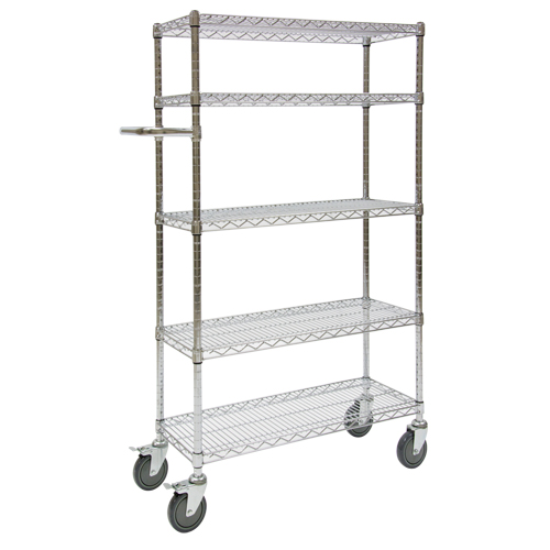Push Cart, Chrome Plated, 30' x 60" x 14", 800 lbs. Capacity Pryde Industrial Inc.