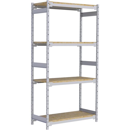 Wide Span Record Storage Shelving, Steel, 4 Shelves, 42" W x 18" D x 84" H Pryde Industrial Inc.