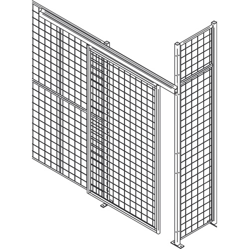 Standard-Duty Wire Mesh Partition Sliding Door, 4' W x 8' H Pryde Industrial Inc.