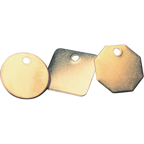 Blank Tags, Brass, 1.5" dia Pryde Industrial Inc.