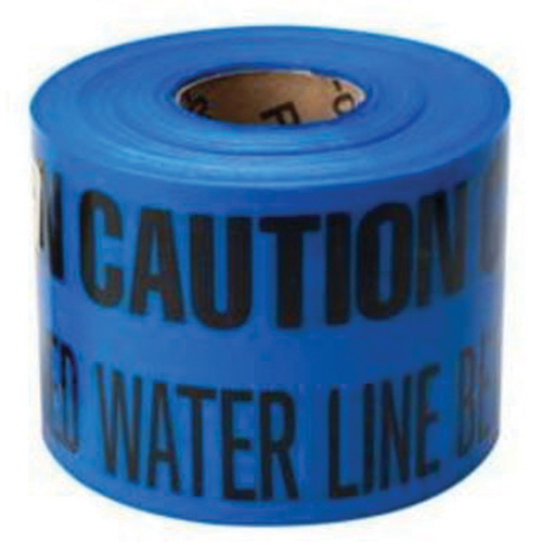 "Buried Water Line" Identoline&reg; Underground Warning Tape, 6" W x 1000' L, Black on Blue Pryde Industrial Inc.