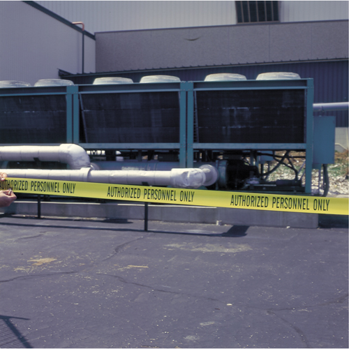 Rubans pour barricades, Anglais, 3" la x 1000' lo, 2 mils, Noir sur jaune Pryde Industrial Inc.