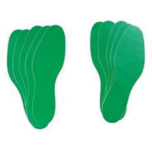 &eacute;tiquettes pour marquage des planchers, Empreinte de pas, 12" lo x 3,75" la, Vert, Vinyle Pryde Industrial Inc.