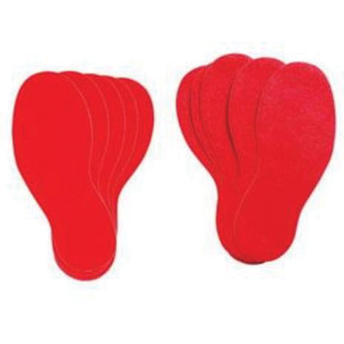 Floor Marking Labels, Footprint, 12" L x 3.75" W, Red, Vinyl Pryde Industrial Inc.