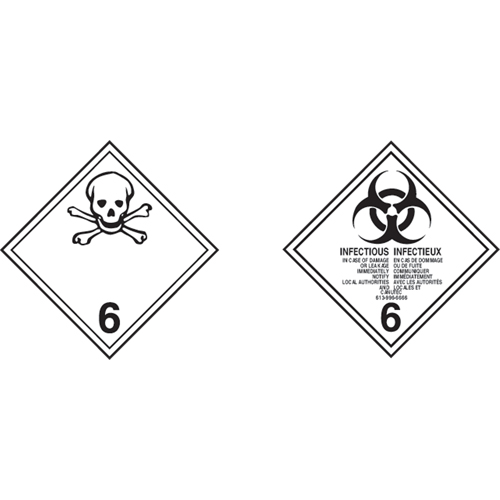 &eacute;tiquettes d'exp&eacute;dition TMD, Classe 6,1, Substances toxiques, Papier Pryde Industrial Inc.