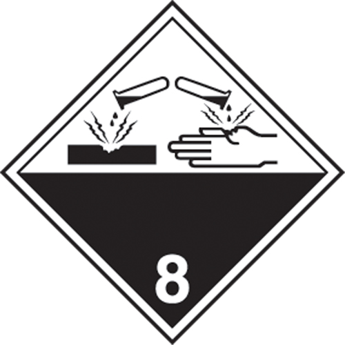 &eacute;tiquettes d'exp&eacute;dition TMD, Classe 8, Corrosifs, Papier Pryde Industrial Inc.