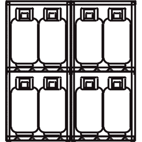 Aluminum LPG Cylinder Locker Storage, 16 Cylinder Capacity, 60" W x 32" D x 65" H, Silver Pryde Industrial Inc.