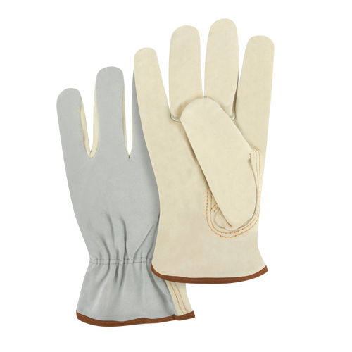 Gants de conducteur &agrave; dos fendu, Grand, Paume en Cuir fleur de vache Pryde Industrial Inc.