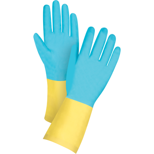 Gants tremp&eacute;s de premi&egrave;re qualit&eacute; r&eacute;sistants aux produits chimiques, Taille T-Grand/10, 12" lo, N&eacute;opr&egrave;ne/Latex de caoutchouc, Doublure en Coton/Ouat&eacute;e, 20 mils Pryde Industrial Inc.