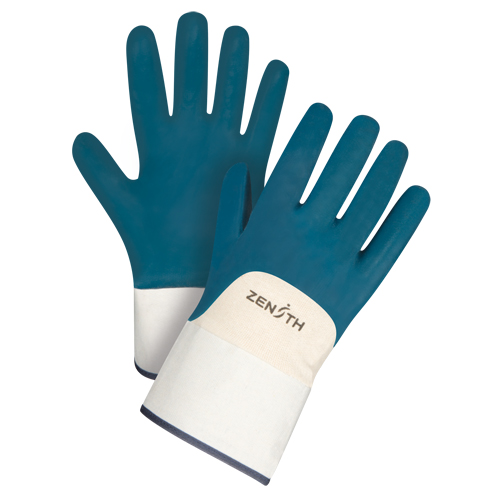 Gants &agrave; poignet de s&eacute;curit&eacute; de poids lourd, 10/T-Grand, R&ecirc;vetement Nitrile, Enveloppe en Coton Pryde Industrial Inc.
