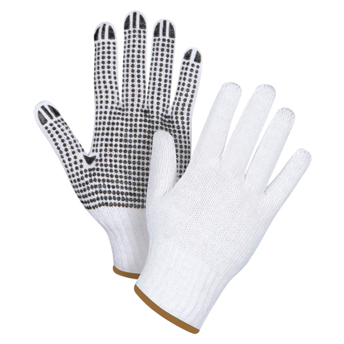 Gants tricot&eacute;s &agrave; pois, Poly/coton, Un c&ocirc;t&eacute;, Calibre 7, Grand Pryde Industrial Inc.