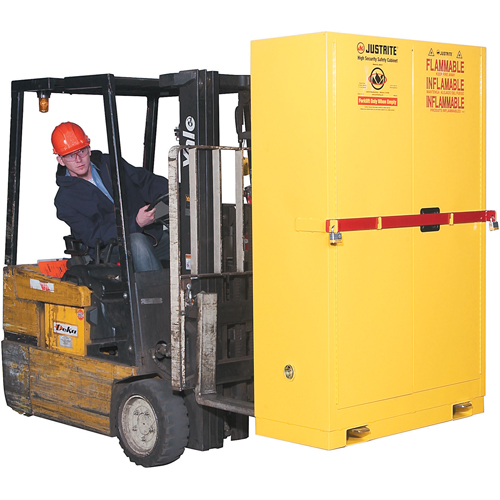 High Security Flammables Safety Cabinet with Steel Bar, 45 gal., 2 Shelves Pryde Industrial Inc.