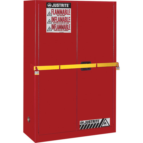 High Security Flammables Safety Cabinet with Steel Bar, 45 gal., 2 Shelves Pryde Industrial Inc.