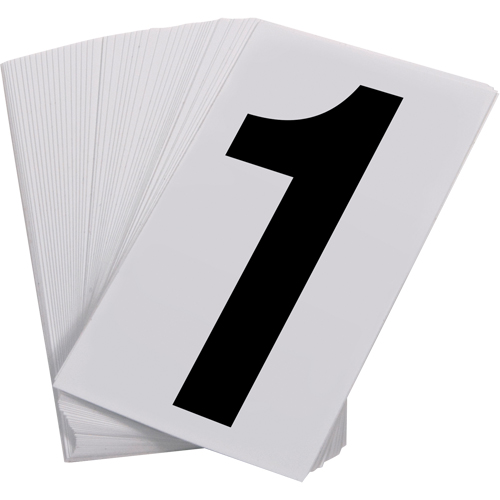 Pressure Sensitive Numbering, 1, 3-1/2" H, Black on White Pryde Industrial Inc.