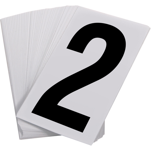 Pressure Sensitive Numbering, 2, 3-1/2" H, Black on White Pryde Industrial Inc.