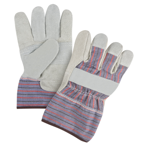 Gants d'ajusteur &agrave; paume renforc&eacute;e de premi&egrave;re qualit&eacute;, Grand, Paume en Cuir de vache refendu, Doublure en Coton Pryde Industrial Inc.