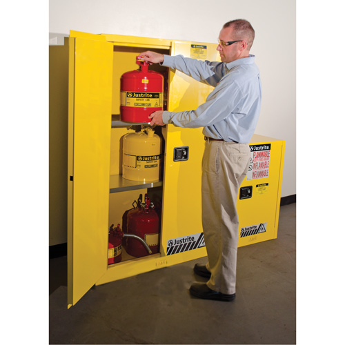 Sure-Grip&reg; Ex Flammable Storage Cabinets, 45 gal., 2 Door, 43" W x 65" H x 18" D Pryde Industrial Inc.